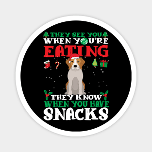 Christmas Dog Eating Snacks Magnet